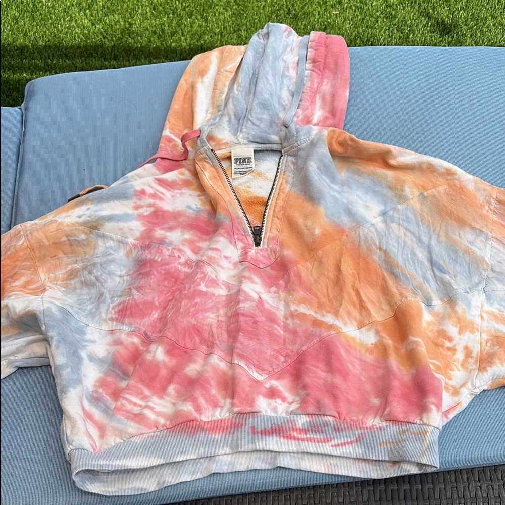 PINK Victoria's Secret Tie-Dye Hoodie - Pink, Blue, Orange